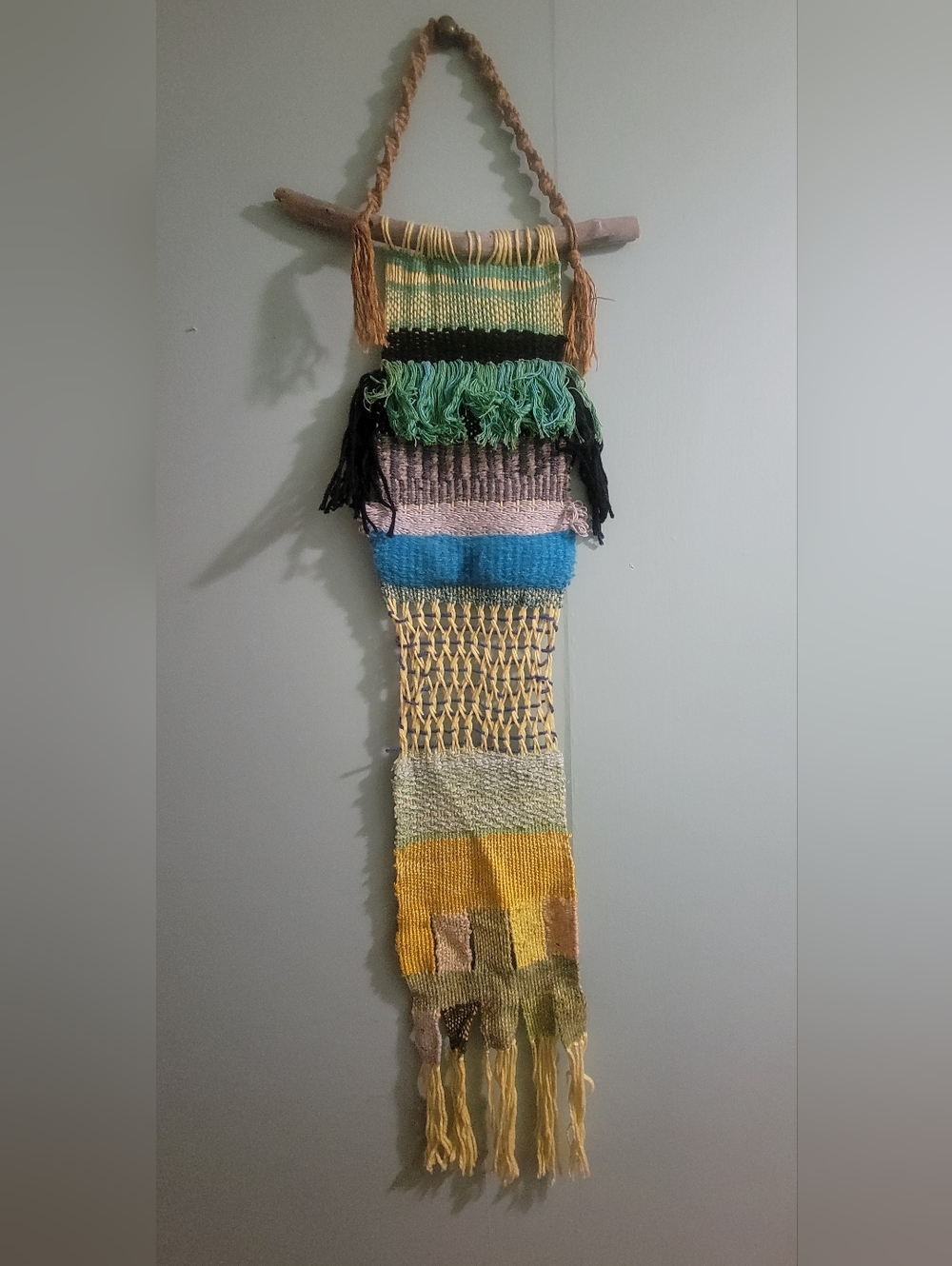 Homemade Macrame Wall Hanging Multicolor Rustic Boho Bohemian Decor Wall Hanging